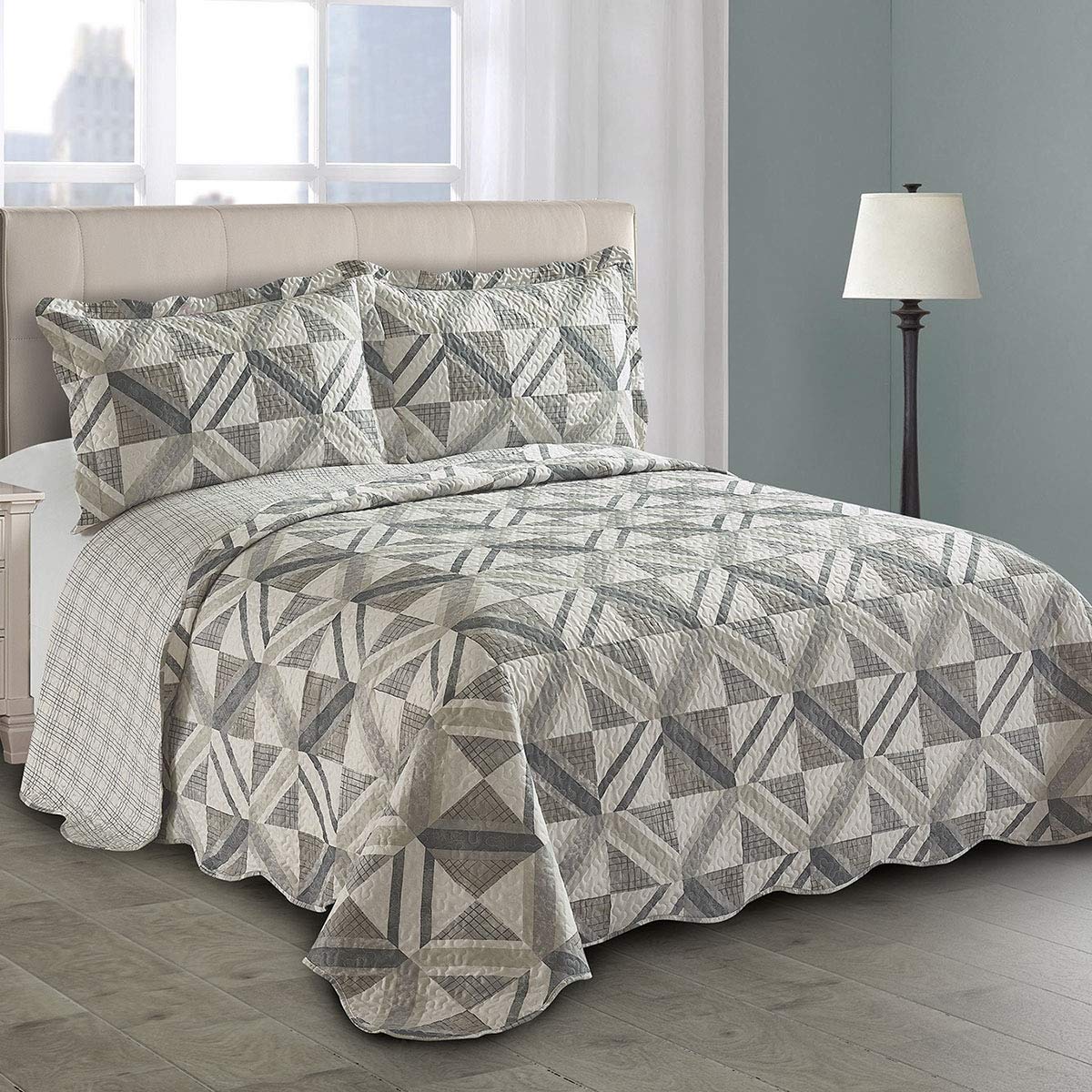 Camesa Kit Colcha Dupla Face Patchwork Casal - Malcom