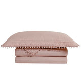 Colcha Solteiro Camesa Pompom Estilo Charmoso com Acabamento Suave 160x230cm - Rosé