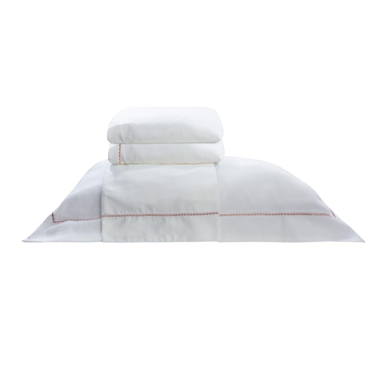 Camesa Jogo de Cama Casal Bordado 300 Fios Neo Elements 4 Peças 100% Algodão - Rose