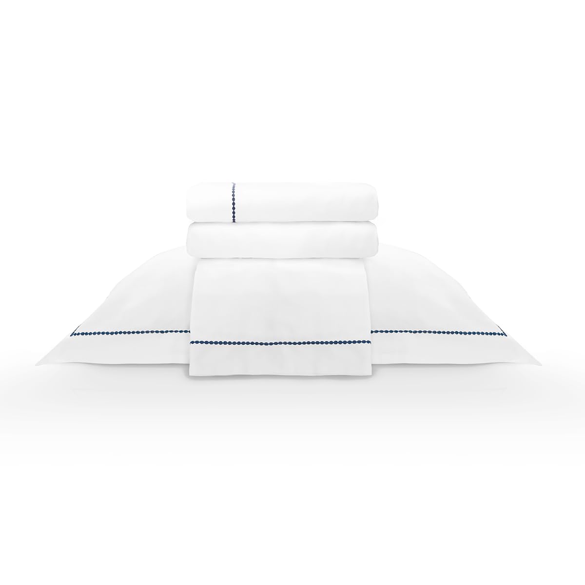 Camesa Jogo de Cama Neo 300 Fios Bordado Elements Queen 4 Peças - Marinho