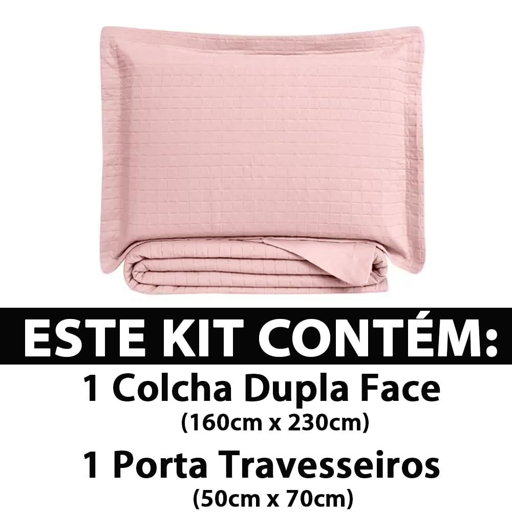 Camesa Colcha Loft Solteiro 160x230cm 2 Peças - Rose