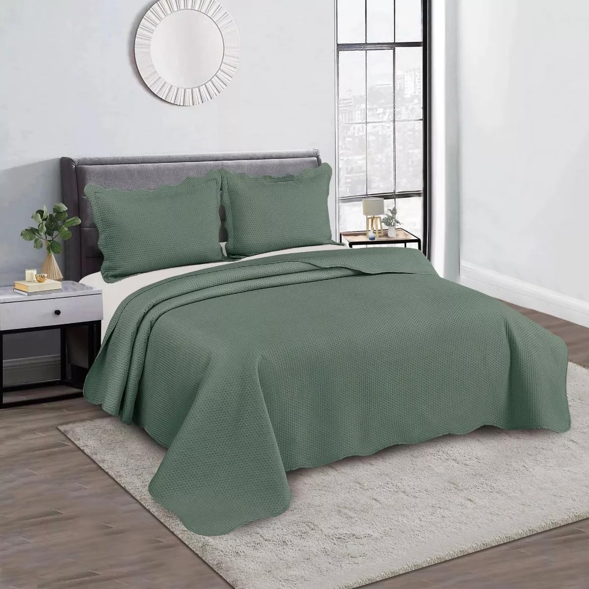 Camesa Colcha Kit Cobre Leito Bullet Queen 240x260cm - Verde