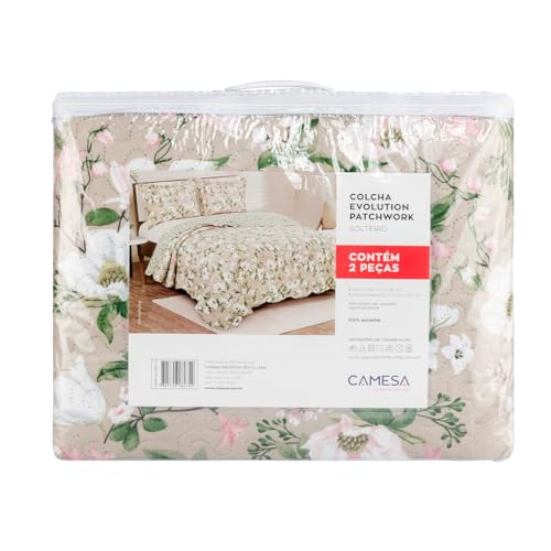 Camesa Colcha Kit Cobre Leito Solteiro Evolution Patchwork 230x160cm - Verna