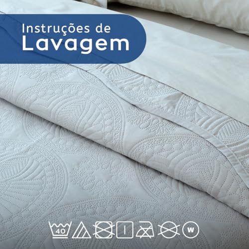 Camesa Colcha Agra Queen 3 Peças 240x260cm - Piscina