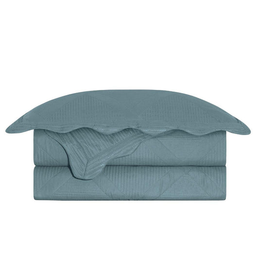 Camesa Colcha Kit Cobre Leito Queen 260x240cm com Porta Travesseiros Egeu - Piscina