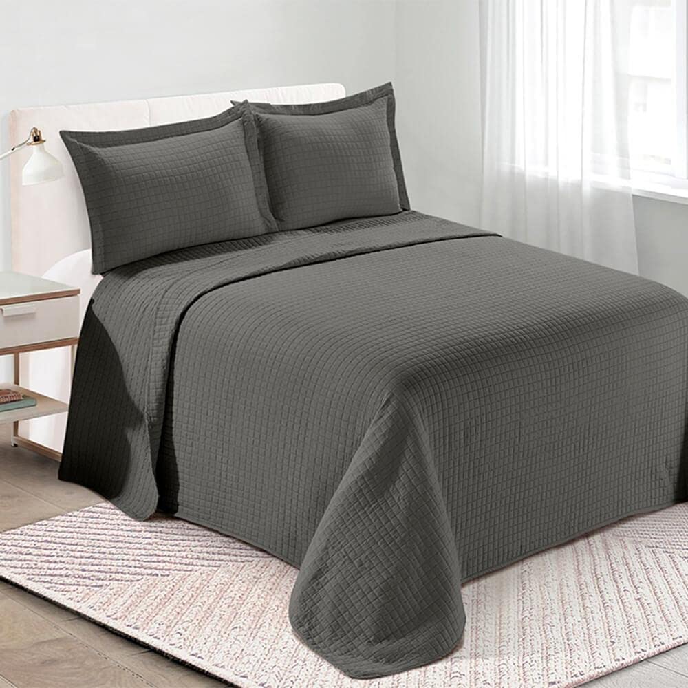 Camesa Colcha Loft Solteiro 160x230cm 100% Poliéster - Cinza