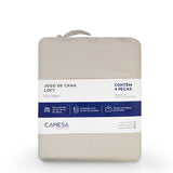 Camesa Jogo de Cama Loft Solteiro 3 Peças Microfibra - Concreto