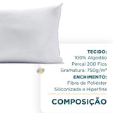 Travesseiro Altenburg Levitare Plus Percal 200 Fios Conforto Premium 50x70cm
