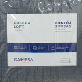 Camesa Colcha Loft Queen 100% Poliéster - Cinza