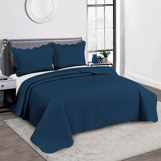 Camesa Colcha Kit Cobre Leito Bullet Solteiro 160x230cm - Marinho