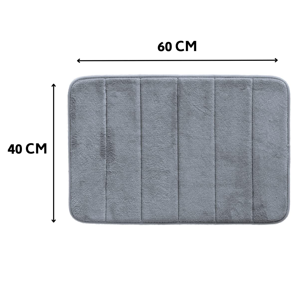 Camesa Tapete de Banheiro Antiderrapante Macio Super Soft 60x40cm - Cinza Escuro