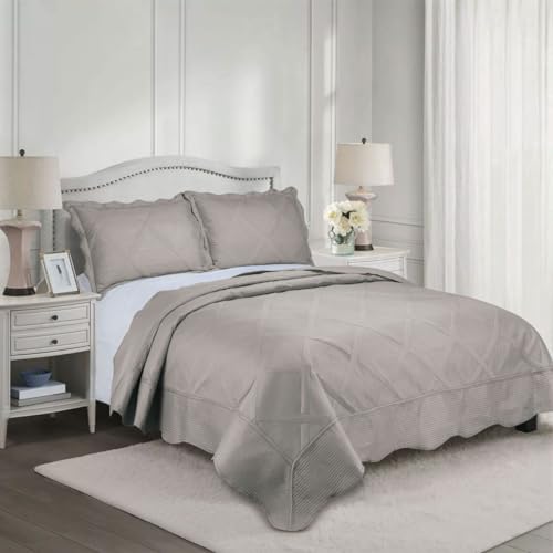 Camesa Colcha Kit Cobre Leito Queen 260x240cm com Porta Travesseiros Egeu - Bege