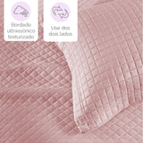 Camesa Colcha Loft King 260x280cm 3 Peças - Rose