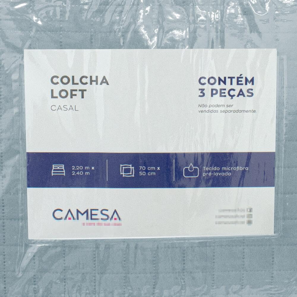 Camesa Colcha Loft Casal 100% Poliéster 220x240cm 3 Peças - Limestone