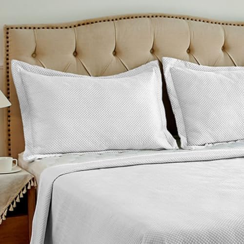 Colcha Casal Camesa Neo Diamonds 3 Peças Toque Macio e Estilo Sofisticado 220x240cm - Branco