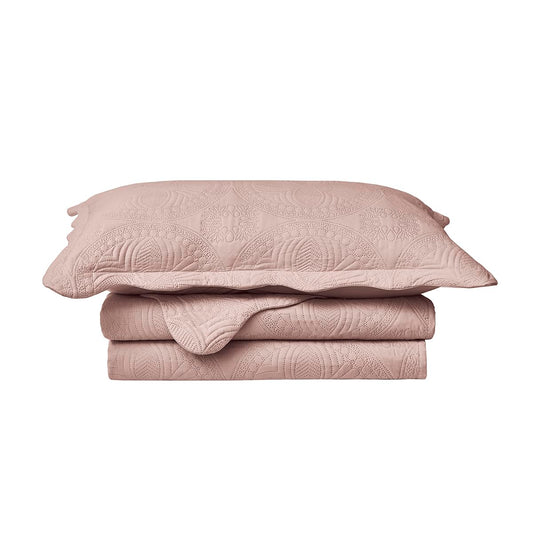 Camesa Colcha Agra King 3 Peças 280x260cm - Rose