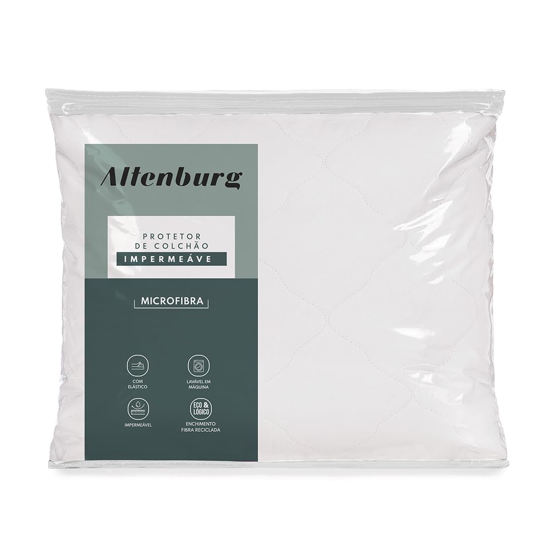 Protetor de Colchão Altenburg Casal Impermeável Microfibra com Elástico - Branco