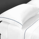 Camesa Jogo de Cama Neo 300 Fios Bordado Elements Queen 4 Peças - Marinho