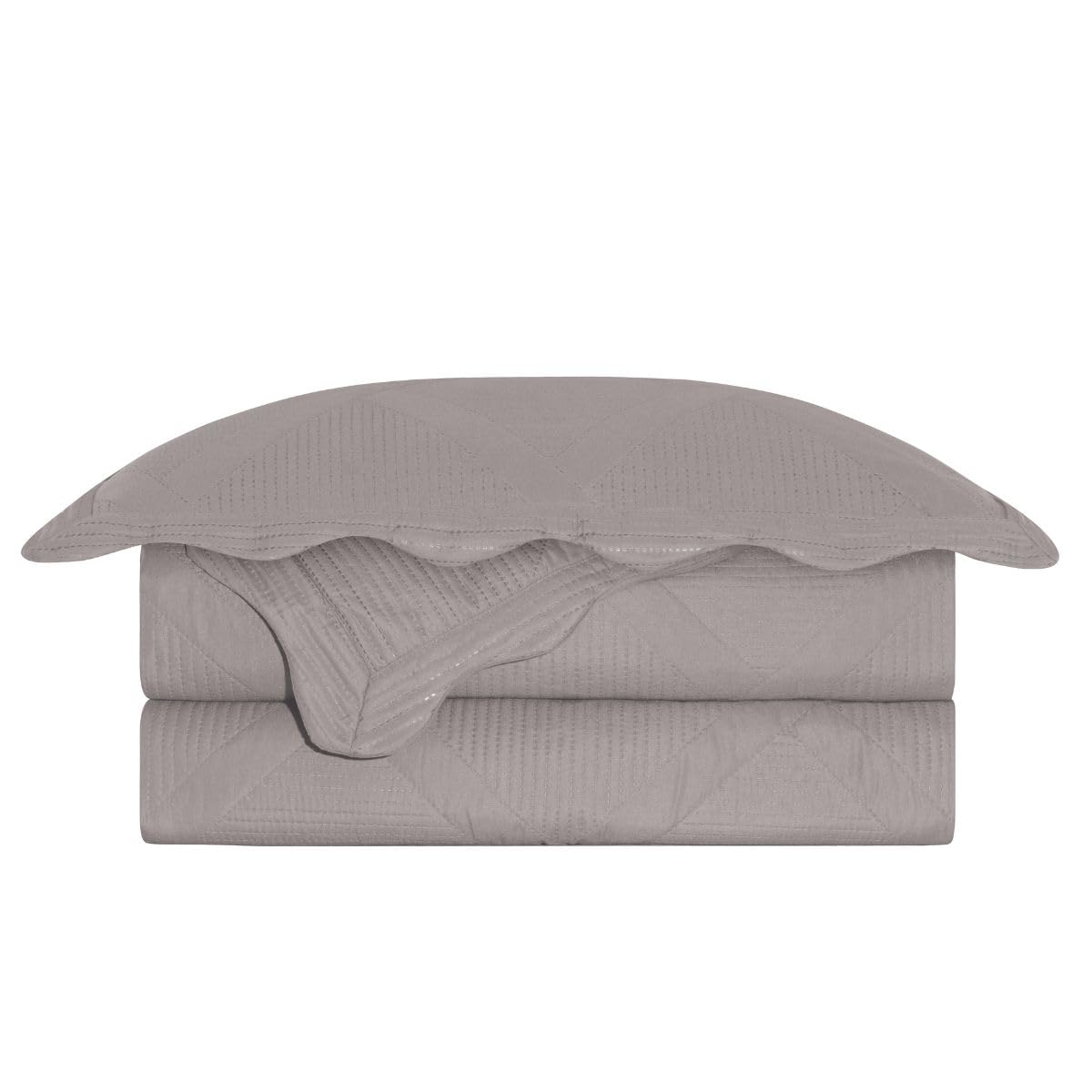 Camesa Colcha Kit Cobre Leito Casal 240x220cm com Porta Travesseiros Egeu - Bege