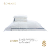 Camesa Jogo de Cama Neo 300 Fios Bordado Elements King 4 Peças - Marinho