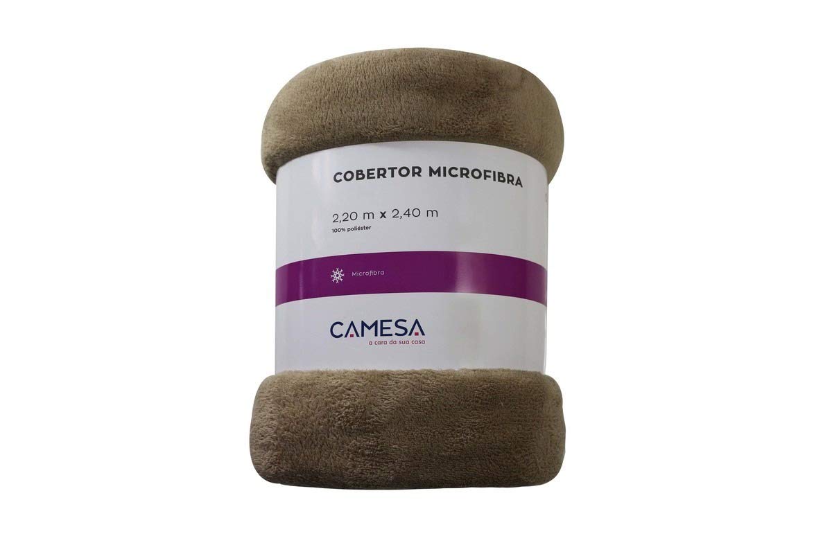 Camesa Cobertor Manta Microfibra Casal 180x220cm - Bege