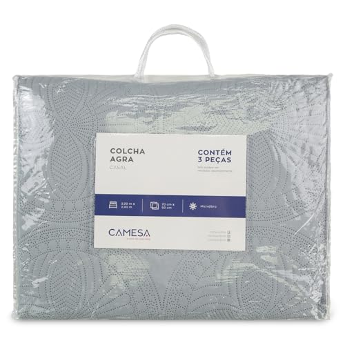 Camesa Colcha Agra Casal 3 Peças 220x240cm - Azul