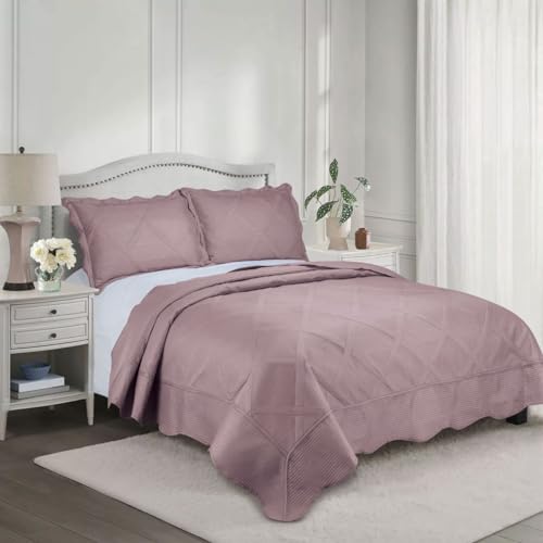 Camesa Colcha Kit Cobre Leito Queen 260x240cm com Porta Travesseiros Egeu - Rose