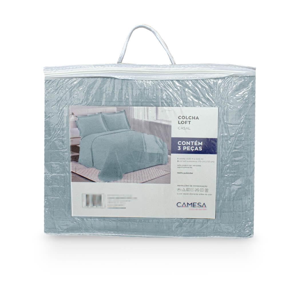 Camesa Colcha Loft Casal 100% Poliéster 220x240cm 3 Peças - Limestone