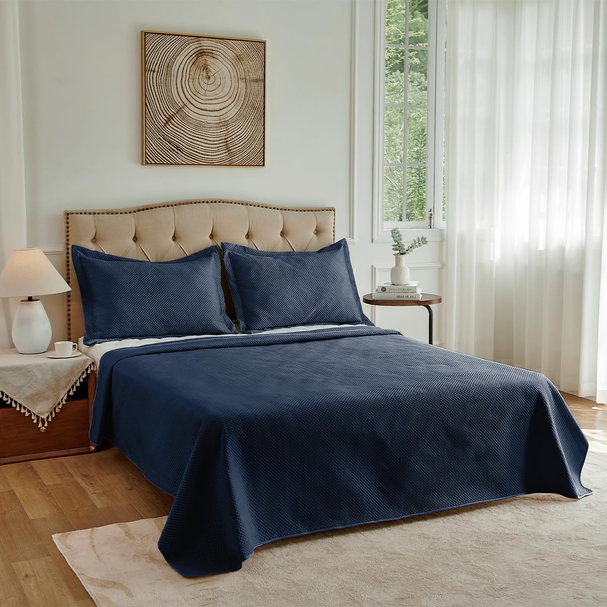 Camesa Colcha Neo Diamonds Queen 3 Peças 240x260cm - Marinho