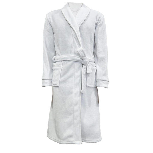 Roupão Aveludado Camesa Neo Velour Flannel 220g/m² Conforto Térmico Tamanho P - Branco