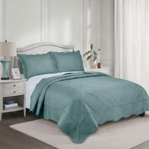 Camesa Colcha Kit Cobre Leito Solteiro 240x160cm com Porta Travesseiros Egeu - Piscina