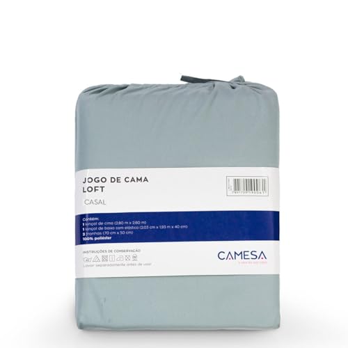 Camesa Jogo de Cama Loft Casal 4 Peças Microfibra - Cinza Limestone