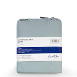 Camesa Jogo de Cama Loft Casal 4 Peças Microfibra - Cinza Limestone