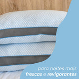 Camesa Travesseiro Toque de Pluma Neo Prime Ecopluma 50x70cm Tela Mesh Cooling Anti Calor
