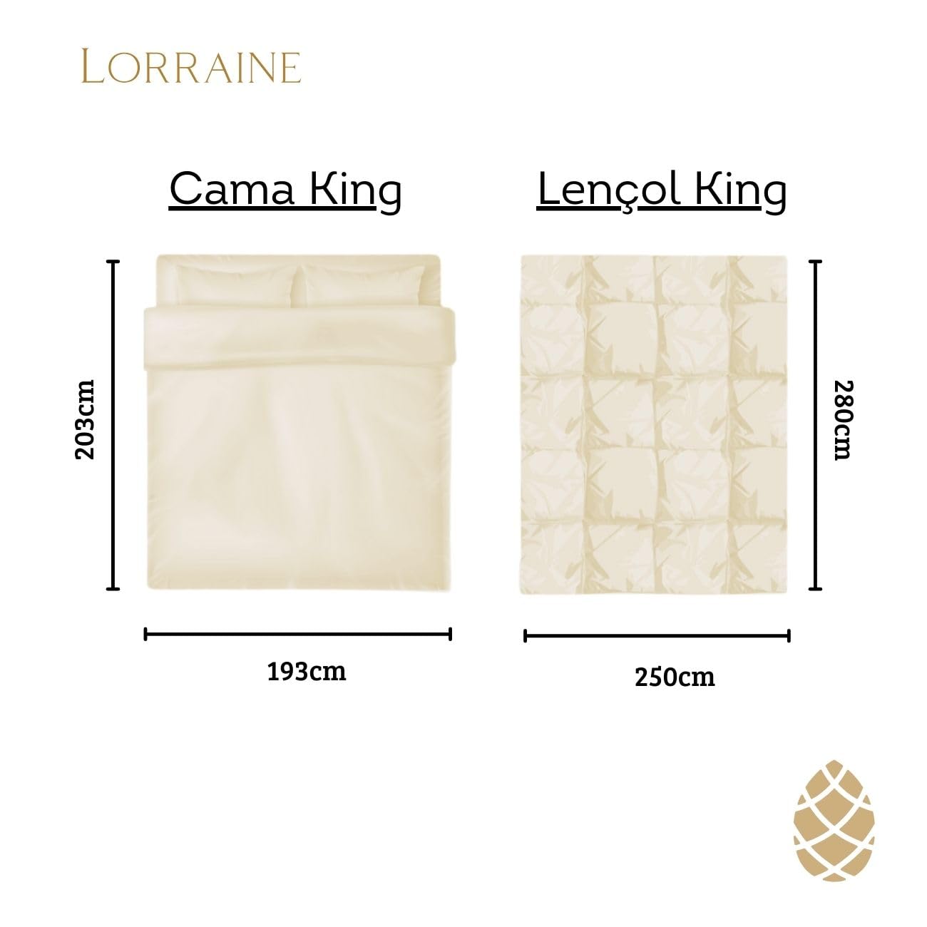 Camesa Jogo de Cama Neo 300 Fios Bordado Elements King 4 Peças - Bege