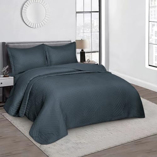 Camesa Colcha Virtuos Casal 3 Peças 220x240cm - Marinho