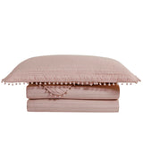 Colcha Casal Camesa Pompom Toque Delicado com Detalhes Decorativos 220x240cm - Rosé