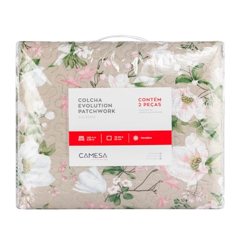 Camesa Colcha Kit Cobre Leito Solteiro Evolution Patchwork 230x160cm - Verna