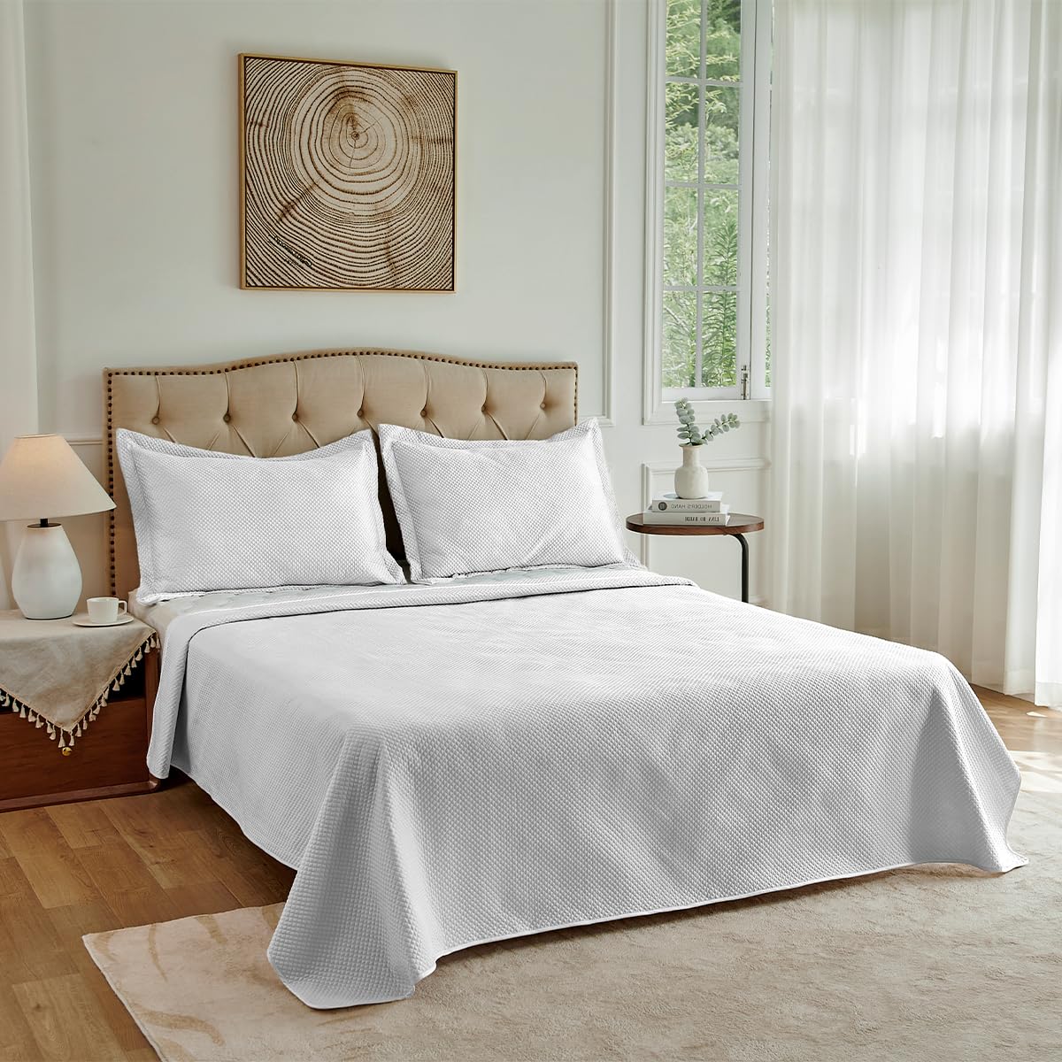 Colcha Queen Camesa Neo Diamonds 3 Peças Design Elegante e Conforto 240x260cm - Branco