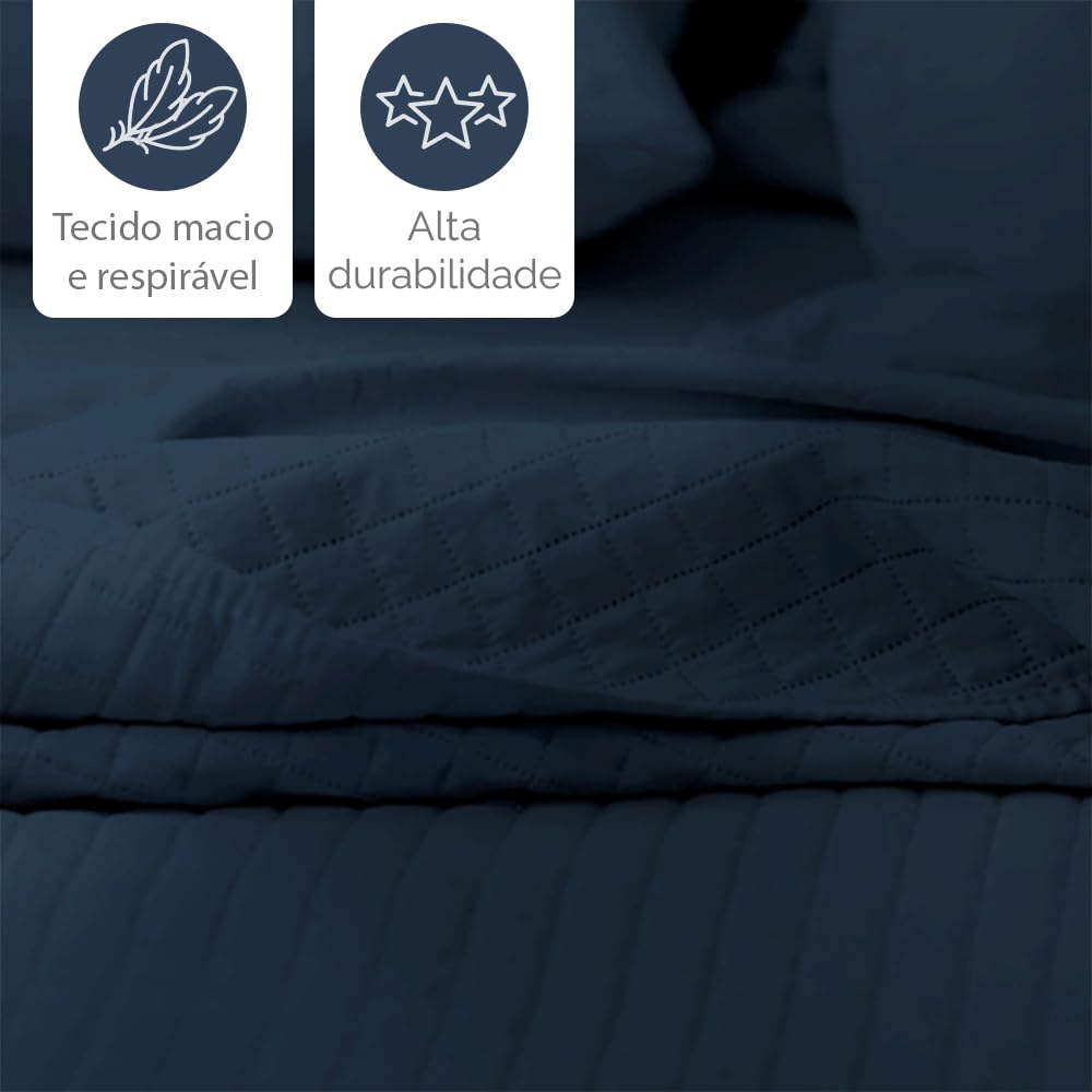 Camesa Colcha Cobre Leito King 3 Peças Dupla Face Microfibra Soft Ultrassônico