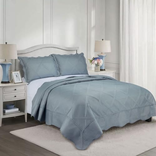 Camesa Colcha Kit Cobre Leito Solteiro 240x160cm com Porta Travesseiros Egeu - Cinza