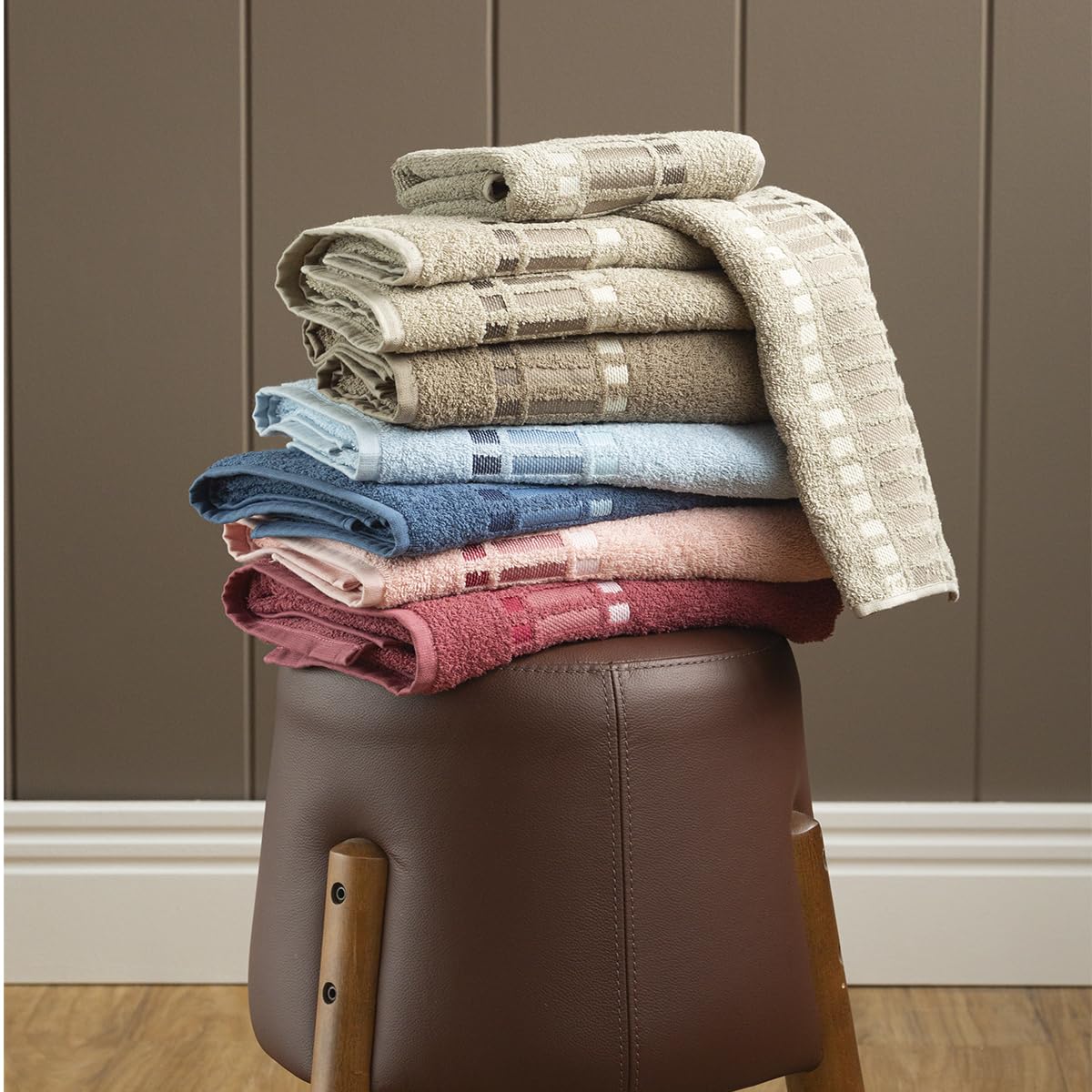 Camesa Jogo de Toalha de Banho Bossa Select 4 Peças 100% Algodão - Marrom/Bege