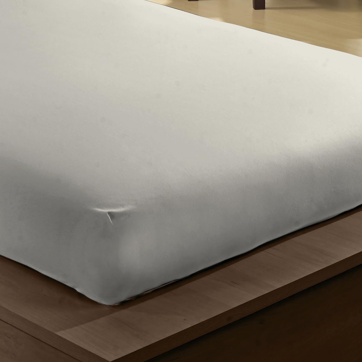 Camesa Lençol com Elástico Essencial Neo Solteiro Percal 100% Algodão 180 Fios - Bege