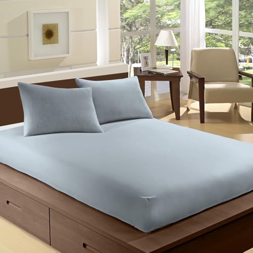 Camesa Lençol com Elástico Essencial Neo King 100% Algodão 180 Fios - Azul