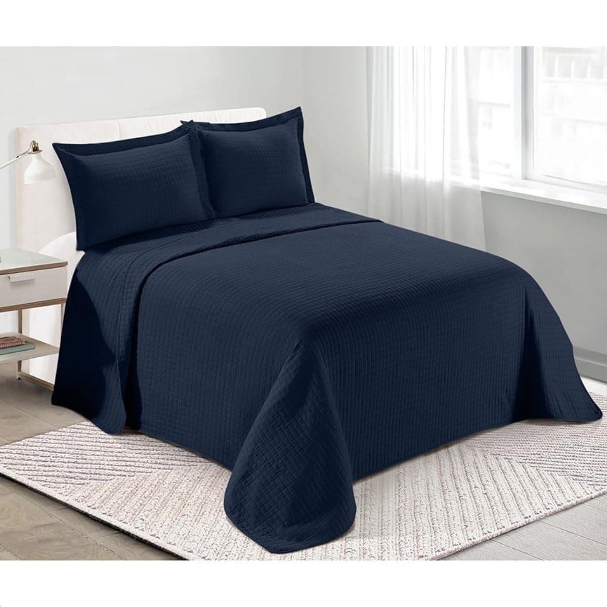 Camesa Colcha Loft Queen 240x260cm 3 Peças - Marinho