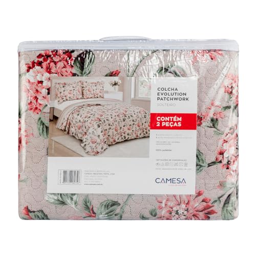 Camesa Colcha Kit Cobre Leito Solteiro Evolution Patchwork 230x160cm - Wanda