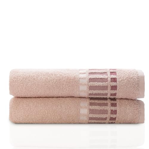 Camesa Jogo de Toalha de Banho Bossa Select 4 Peças 100% Algodão - Vinho/Rose Claro