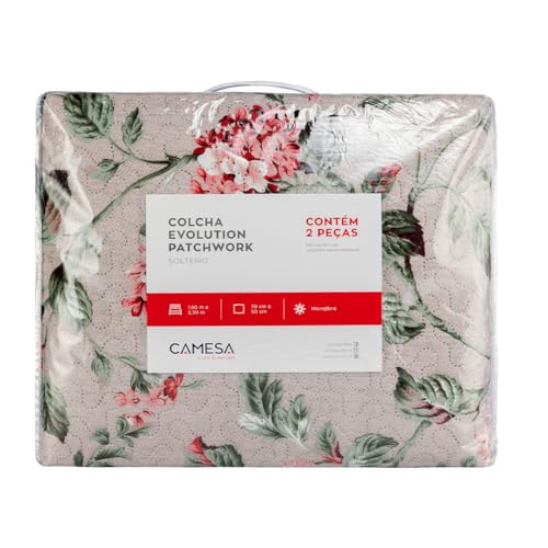 Camesa Colcha Kit Cobre Leito Solteiro Evolution Patchwork 230x160cm - Wanda