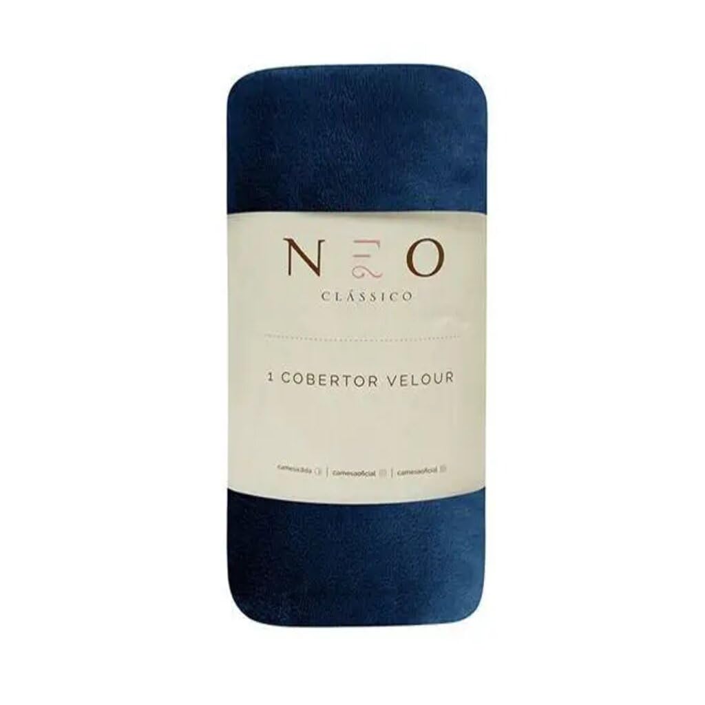 Camesa Cobertor Casal Neo Velour 300g 180x220cm - Marinho