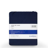 Camesa Jogo de Cama Loft King 4 Peças Microfibra - Marinho